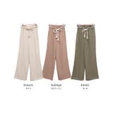 麻レーヨン縄ベルト付きワイドパンツ ブーツカット ロング丈 | mili an deni | 詳細画像12 