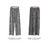 レディース ワイドパンツ ヒョウ柄セミワイドプリーツパンツ | mili an deni | 詳細画像15