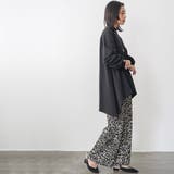 レディース ワイドパンツ ヒョウ柄セミワイドプリーツパンツ | mili an deni | 詳細画像13