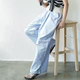 フロントボタンワイドパンツ ロング丈 ボトムス | mili an deni | 詳細画像7 