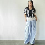 フロントボタンワイドパンツ ロング丈 ボトムス | mili an deni | 詳細画像10 