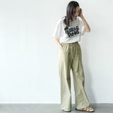 フロントボタンワイドパンツ ロング丈 ボトムス | mili an deni | 詳細画像16 