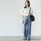 ハート刺繍デニムパンツ ロング丈 ボトムス | mili an deni | 詳細画像9