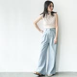 花刺繍デニムパンツ ロング丈 ボトムス | mili an deni | 詳細画像9