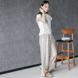 ネイティブ柄イージーワイドパンツ ロング丈 ボトムス | mili an deni | 詳細画像10 