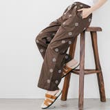 ネイティブ刺繍イージーワイドパンツ ロング丈 ボトムス | mili an deni | 詳細画像13 