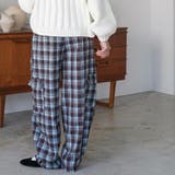 ネルチェックカーゴイージーパンツ ロング丈 イージーパンツ | mili an deni | 詳細画像15 