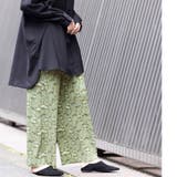 柄プリーツパンツ ワイドパンツ ロング丈 | mili an deni | 詳細画像8