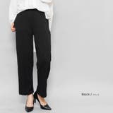 ブラック | バックスリットテーパードパンツ センターシーム ロング丈 | mili an deni