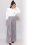 チェックフロントテープパンツ ワイドパンツ ロング丈 | mili an deni | 詳細画像13 