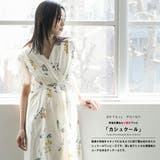 花柄カシュクールワンピース パフスリーブ フレア | mili an deni | 詳細画像5 