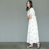 花柄カシュクールワンピース パフスリーブ フレア | mili an deni | 詳細画像8 