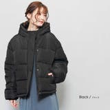 ブラック | ボリュームフェイクダウンジャケット ジャンパー 長袖 | mili an deni