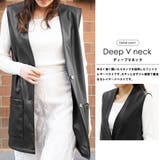 セミロングエコレザーベスト ノースリーブ 黒 | mili an deni | 詳細画像4 