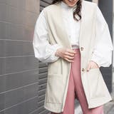 セミロングエコレザーベスト ノースリーブ 黒 | mili an deni | 詳細画像7 