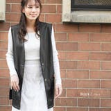 セミロングエコレザーベスト ノースリーブ 黒 | mili an deni | 詳細画像10 