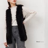 ブラック | エステルボアミドル丈ベスト ノースリーブ 無地 | mili an deni