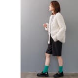 エステルボアミドル丈カーディガン ファー ノーカラー | mili an deni | 詳細画像13 