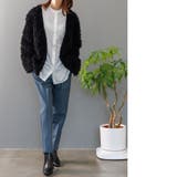 エステルボアミドル丈カーディガン ファー ノーカラー | mili an deni | 詳細画像19 