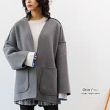 グレー | フェイクリングリバーシブルトッパー 両面着用可能 長袖 | mili an deni