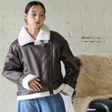 ムートンダブルジャケット フェイクムートンジャケット フェイクレザー | mili an deni | 詳細画像7 