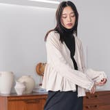 スウェードフロントジップペプラムブラウス Vネック ノーカラージップアップ | mili an deni | 詳細画像7 