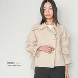 バックチュールショートトレンチコート 3段チュール ノッチドラペル | mili an deni | 詳細画像11
