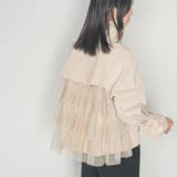バックチュールショートトレンチコート 3段チュール ノッチドラペル | mili an deni | 詳細画像12