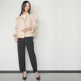 バックチュールショートトレンチコート 3段チュール ノッチドラペル | mili an deni | 詳細画像14