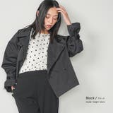 バックチュールショートトレンチコート 3段チュール ノッチドラペル | mili an deni | 詳細画像16