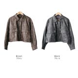 2WAYカラーフェイクレザーショートブルゾン 合成皮革 ジップアップ | mili an deni | 詳細画像17 