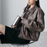 2WAYカラーフェイクレザーショートブルゾン 合成皮革 ジップアップ | mili an deni | 詳細画像9 