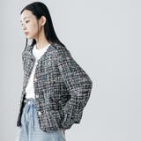 ミックスツィードノーカラージャケット ノーカラー 柄入り | mili an deni | 詳細画像18 