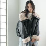 襟ファーフェイクレザーダウンジャケット 合成皮革 袖ファー | mili an deni | 詳細画像15 