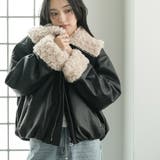 襟ファーフェイクレザーダウンジャケット 合成皮革 袖ファー | mili an deni | 詳細画像16 