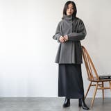 ウェスト絞りフェイクウールコート フレアシルエット スタンドカラー | mili an deni | 詳細画像13
