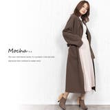 モカ | BIGコート サイドスリット フェイクウール | mili an deni