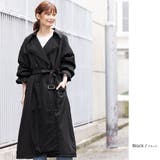 ブラック | 中綿トレンチコート ビッグシルエット 長袖 | mili an deni
