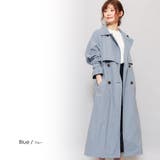 ブルー | キャンディ袖前後ヨーク切替トレンチコート スプリングコート レディース | mili an deni