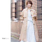 ベージュ | 胸ヨーク付きステンカラーコート ボリューム袖 スプリングコート | mili an deni