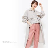 サンドベージュ | 胸ヨーク付きステンカラーコート ボリューム袖 スプリングコート | mili an deni