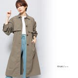 カーキ | 胸ヨーク付きステンカラーコート ボリューム袖 スプリングコート | mili an deni