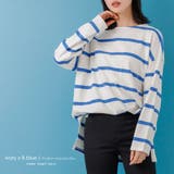 ワイドボーダー長袖Tシャツ ロンＴ ミドル丈 | mili an deni | 詳細画像5 