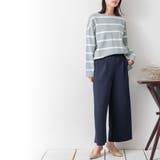 ワイドボーダー長袖Tシャツ ロンＴ ミドル丈 | mili an deni | 詳細画像15 