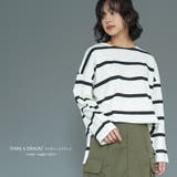 ワイドボーダー長袖Tシャツ ロンＴ ミドル丈 | mili an deni | 詳細画像17 