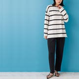 ワイドボーダー長袖Tシャツ ロンＴ ミドル丈 | mili an deni | 詳細画像21 