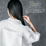 レース襟ロゴ半袖オーバーブラウス スカラップ刺繍襟 バックプリント | mili an deni | 詳細画像5 