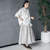 レース襟ロゴ半袖オーバーブラウス スカラップ刺繍襟 バックプリント | mili an deni | 詳細画像11 