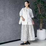 レース襟ロゴ半袖オーバーブラウス スカラップ刺繍襟 バックプリント | mili an deni | 詳細画像12 