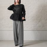 レディース フェザーチュール切替プルオーバー ペプラム | mili an deni | 詳細画像16 